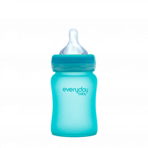 Everyday Baby skleněná láhev s termo senzorem, 150 ml, modrá