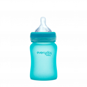 Everyday Baby skleněná láhev s termo senzorem, 150 ml, modrá