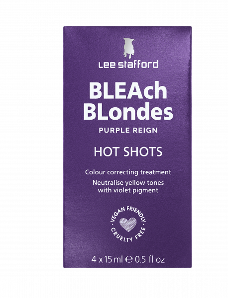 Lee Stafford Bleach Blondes Purple Reign Hot Shots - tónovací kúry, 4x 15 ml