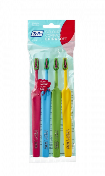 TePe Colour Compact x-soft, sada zubních kartáčků, 3+1 zdarma
