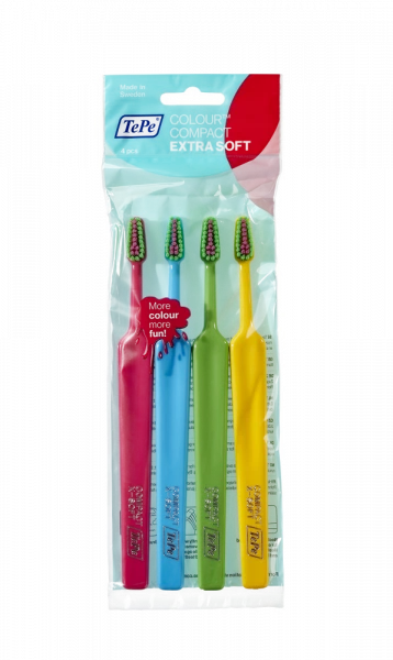 TePe Colour Compact x-soft, sada zubních kartáčků, 3+1 zdarma