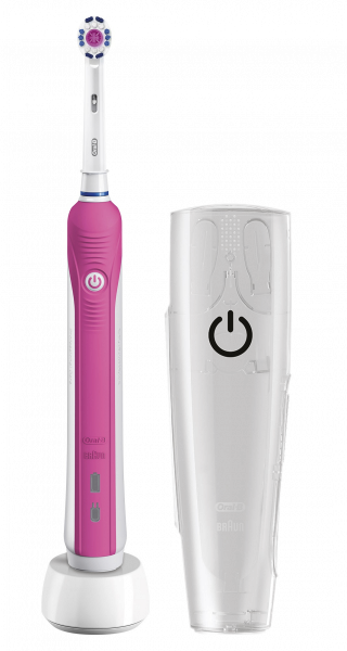 Oral-B PRO 750 Pink elektrický kartáček + cestovní pouzdro ZDARMA