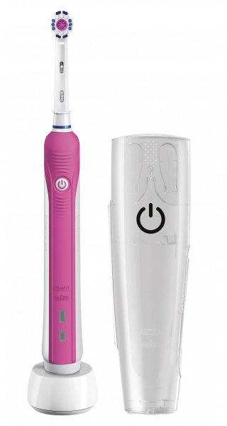 Oral-B PRO 750 Pink elektrický kartáček + cestovní pouzdro ZDARMA