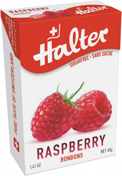 Halter Malina (Raspberry), bonbóny bez cukru, 40 g