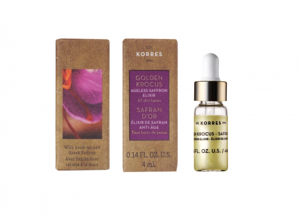 KORRES GOLDEN KROCUS Ageless Saffron Elixir Serum – šafránový elixír proti stárnutí pleti, 4 ml - VZOREK