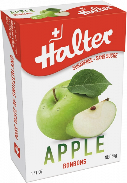 Halter Jablko (Apple), bonbóny bez cukru, 40 g