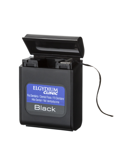ELGYDIUM Clinic černá zubní nit bez příchuti, 50 m