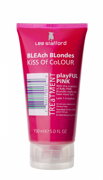 Lee Stafford Bleach Blondes Playful Pink Treatment - výživná a tónující péče pro blond vlasy, 150 ml