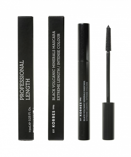 KORRES MASCARA Extreme length 01 - prodlužující řasenka s vulkanickými minerály černá, 7,5 ml