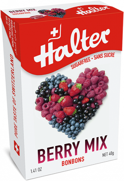 Halter Lesní směs (Berry Mix), bonbóny bez cukru, 40 g