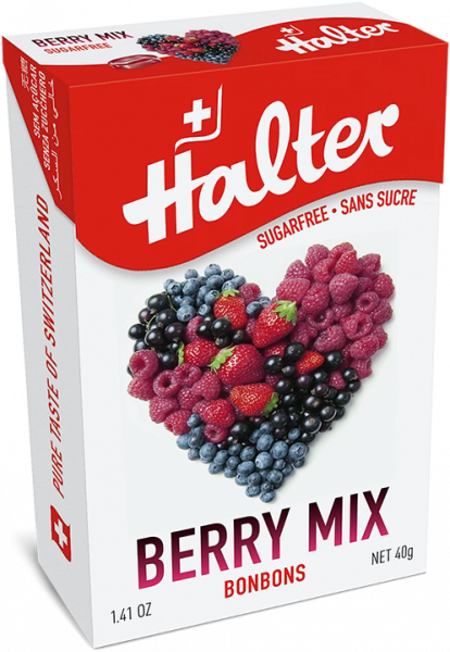 Halter Lesní směs (Berry Mix), bonbóny bez cukru, 40 g