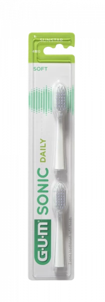 GUM ActiVital Sonic Daily náhradní hlavice, soft, bílé, 2 ks