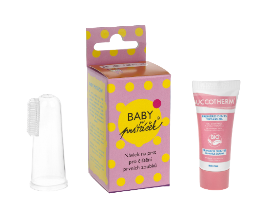 Baby Prsťáček® průhledný + Buccotherm BIO masážní gel pro batolata, 8 ml jako dárek