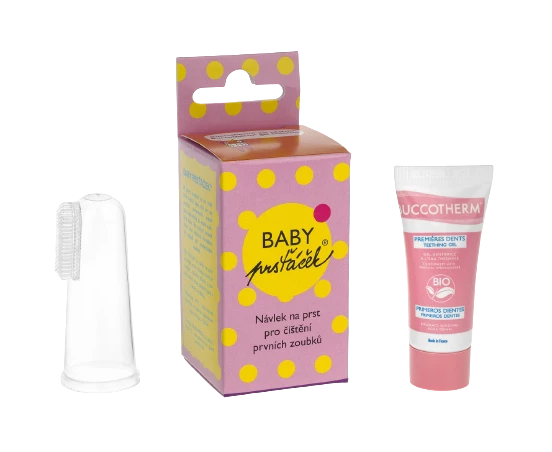 Baby Prsťáček® průhledný + Buccotherm BIO masážní gel pro batolata, 8 ml jako dárek