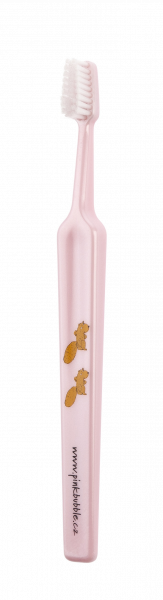 TePe Select Compact x-soft, zubní kartáček s logem Pink Bubble, růžový
