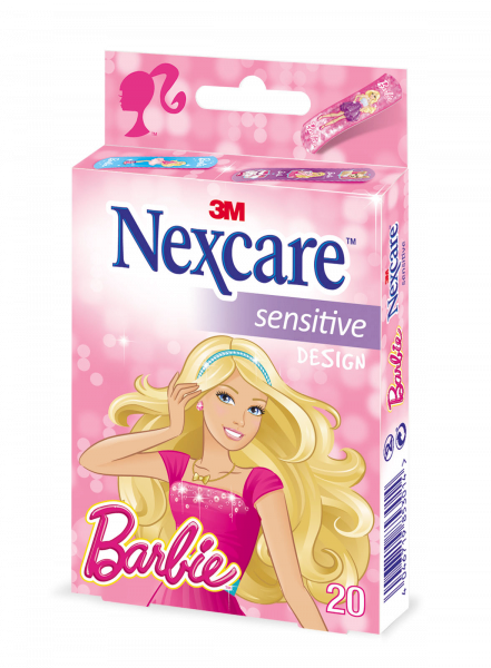 3M Nexcare Dětské náplasti Barbie, 20 ks, různé velikosti