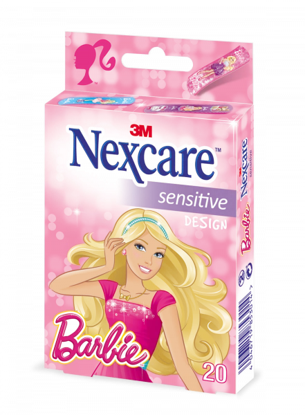 3M Nexcare Dětské náplasti Barbie, 20 ks, různé velikosti