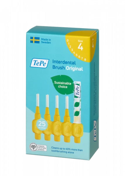 TePe Original mezizubní kartáčky z bioplastu 0,7 mm, žluté, 25 ks
