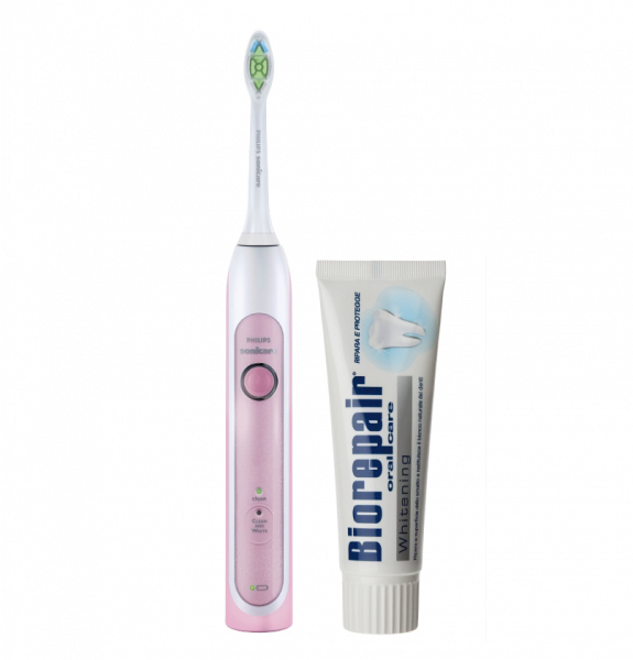Philips Sonicare HealthyWhite PINK HX6762/43, sonický zubní kartáček + Biorepair Whitening, 75 ml ZDARMA