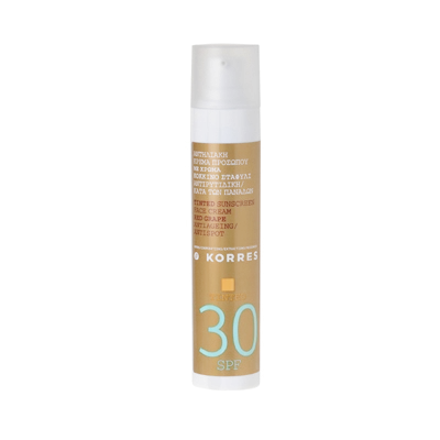KORRES Sun Care, Red Grape Tinted SPF30 - Tónovaný pleťový krém proti pigmentovým skvrnám, 50 ml