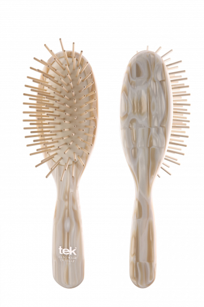 Tek Luxusní rhodoidový kartáč na vlasy bílá perleť