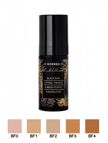 KORRES Black Pine zpevňující a rozjasňující make-up s černou borovicí s liftingovým účinkem, odstín BF1, 30 ml
