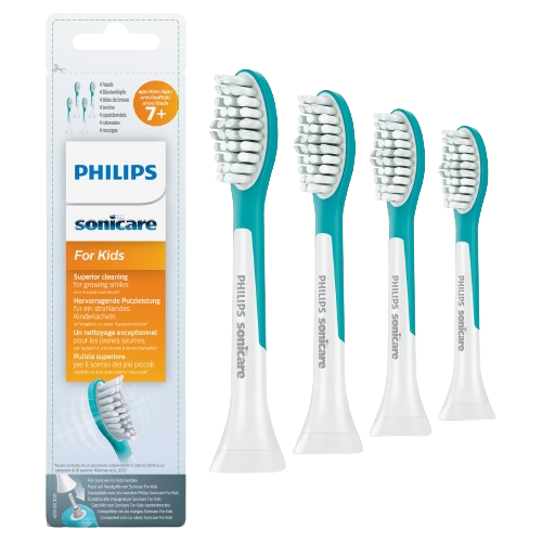 Philips Sonicare for Kids Standard HX6044/33 Standardní velikost hlavice sonického kartáčku pro děti od 7 let, 4 ks