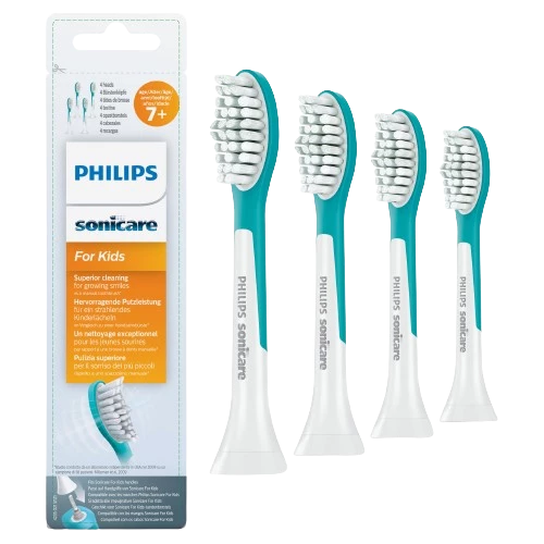 Philips Sonicare for Kids Standard HX6044/33 Standardní velikost hlavice sonického kartáčku pro děti od 7 let, 4 ks