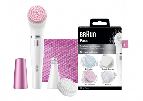  Braun Face PINK epilátor na obličej + DÁREK: sada čtyř čisticích kartáčků 