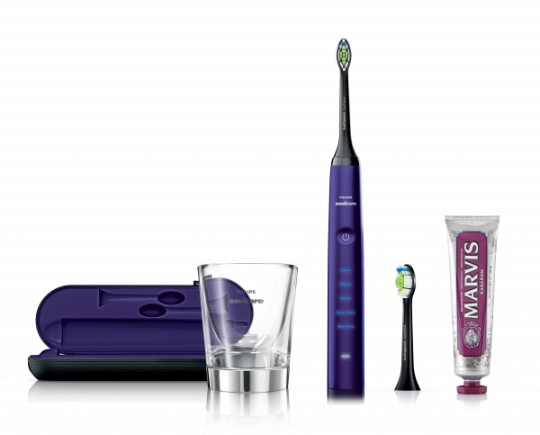 Philips Sonicare DiamondClean Amethyst, sonický kartáček + pasta Marvis Karakum
