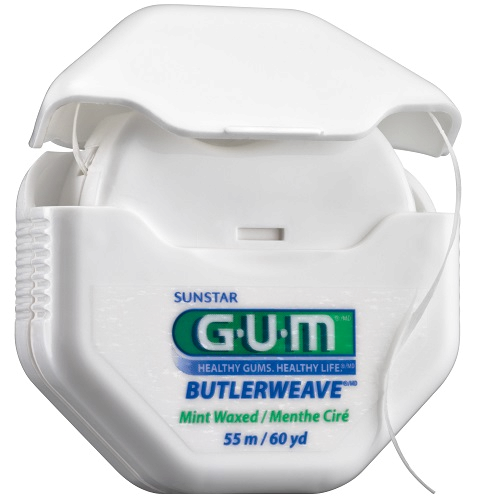 GUM Weave zubní nit voskovaná s mentolem, 55 m