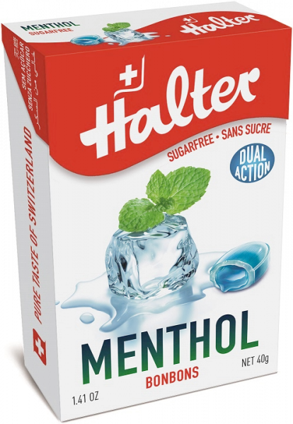 Halter Menthol (Mentol), bonbóny bez cukru, 40 g
