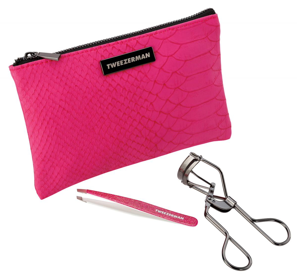 Tweezerman GLITZ & GLAM Gift Set kleštičky a pinzeta v růžové taštičce