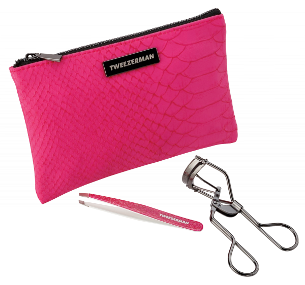 Tweezerman GLITZ & GLAM Gift Set kleštičky a pinzeta v růžové taštičce