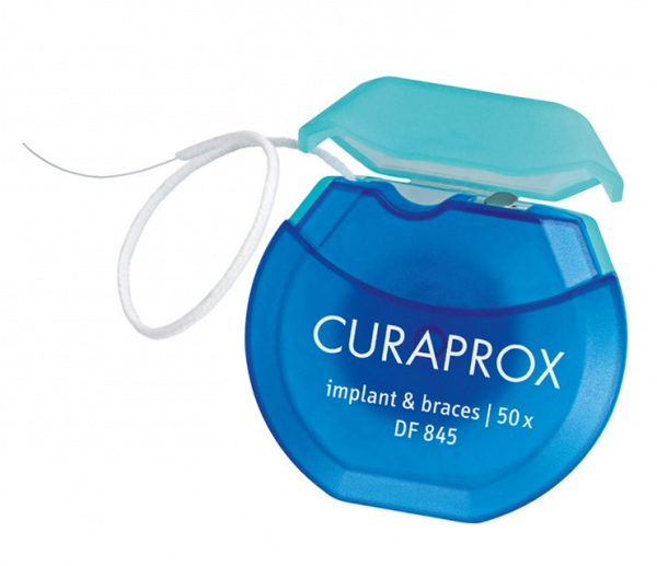 Curaprox DF 845 dentální nit na implantáty, 50 ks