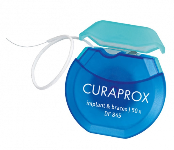 Curaprox DF 845 dentální nit na implantáty, 50 ks