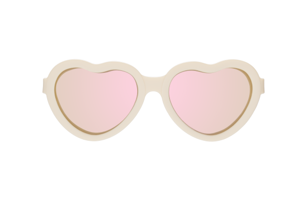 BABIATORS Polarized Hearts Sweet Cream, polarizační zrcadlové sluneční brýle, krémové, 0-2 roky