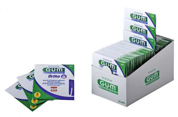 GUM Ortho Floss zubní nit pro čištění rovnátek, 5 ks