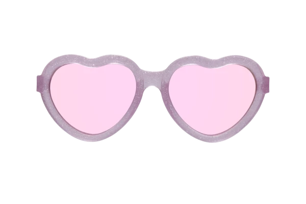 BABIATORS Original Hearts Sparkles Squad, sluneční zrcadlové brýle, růžové třpytky, 0-2 let