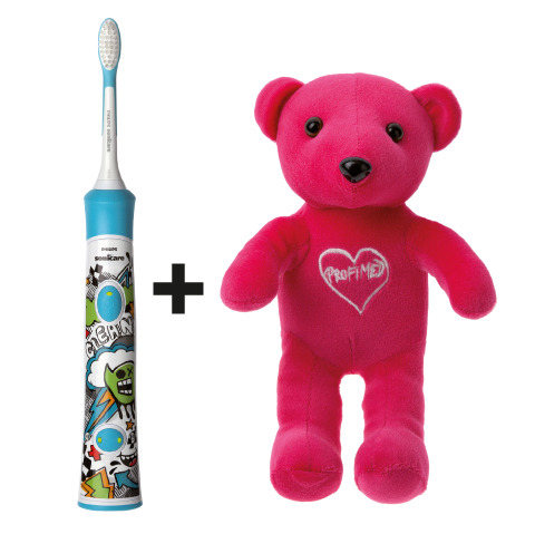 Philips Sonicare for KIDS HX6311/07, dětský sonický kartáček S DÁRKEM PROFIMEDVĚDEM