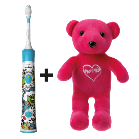 Philips Sonicare for KIDS HX6311/07, dětský sonický kartáček S DÁRKEM PROFIMEDVĚDEM