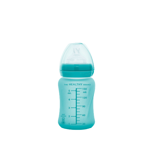 Everyday Baby skleněná láhev s termo senzorem 150 ml, Turquoise