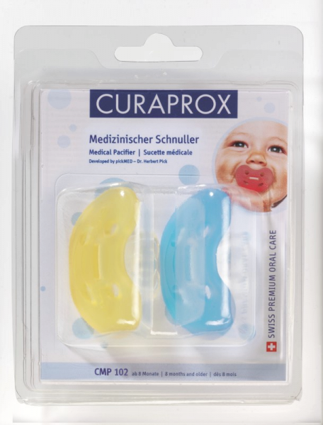 Curaprox Dudlík CPM 101 modrý/bílý, 2 ks