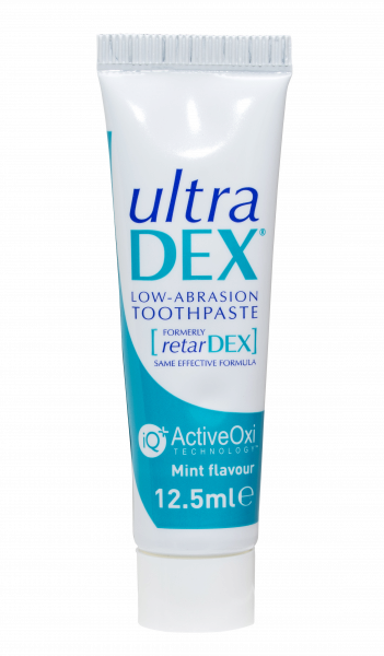 UltraDEX nízkoabrazivní zubní pasta, cestovní balení, 12,5 ml