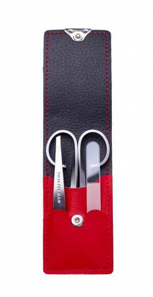 Tweezerman Manikúra RED - set nůžtiček, pinzety a pilníku na nehty