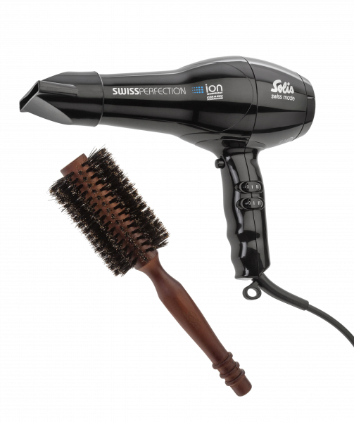 Solis fén Swiss Perfection Výkonný profesionální fén černý + kartáč na vlasy zdarma