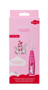Bob a Bobek baby dětský sonický kartáček se srdíčky a USB dobíjením, 0-6 let, v krabičce