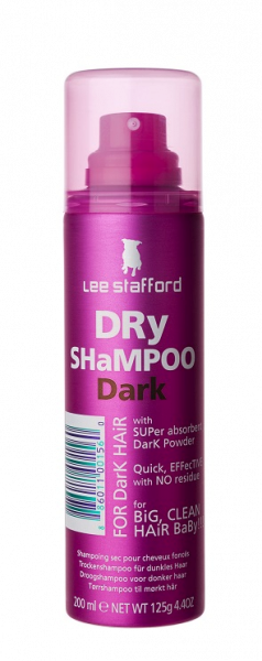 Lee Stafford Dry Shampoo Dark, suchý šampon na tmavé vlasy, 200 ml