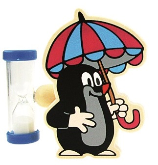 Přesýpací hodiny a stojánek na kartáček, Krteček