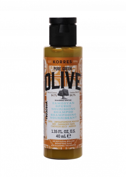 KORRES Shampoo Olive Nourishing - šampon pro suché a poškozené vlasy, 40 ml